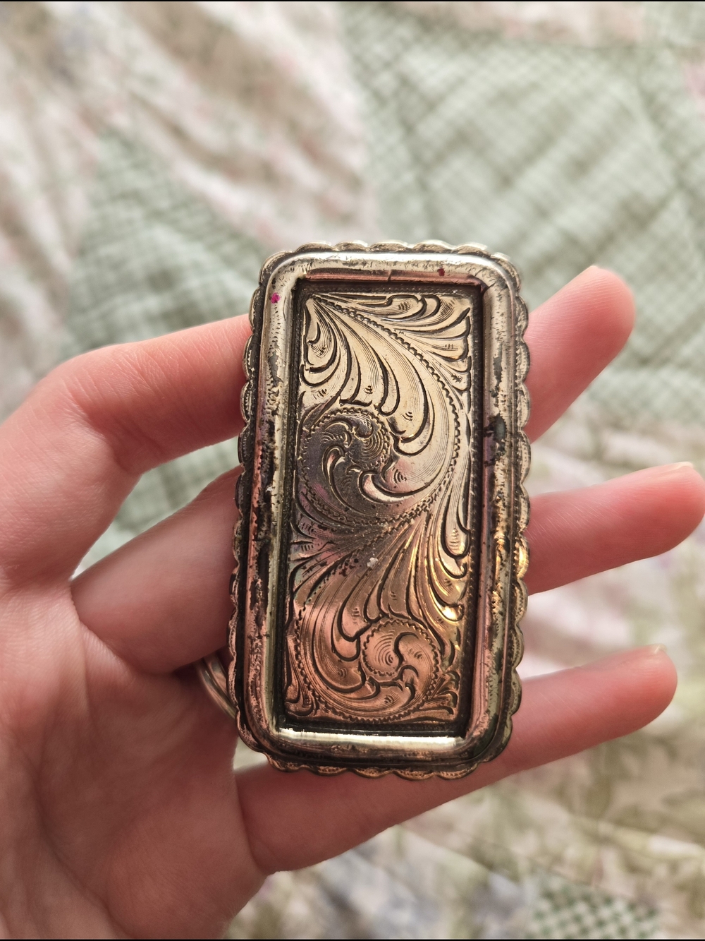 Ornate Silver Vintage Belt Buckle